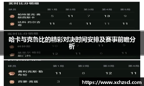 哈卡与克鲁比的精彩对决时间安排及赛事前瞻分析