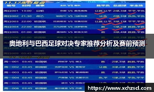 奥地利与巴西足球对决专家推荐分析及赛前预测